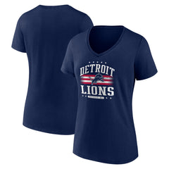 Detroit Lions Women's Americana Team V-Neck T-Shirt Navy - NFL