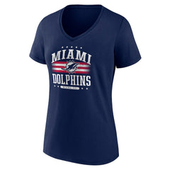 Miami Dolphins Women's Americana Team V-Neck T-Shirt Navy - NFL