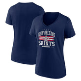 New Orleans Saints Women's Americana Team V-Neck T-Shirt Navy - NFL
