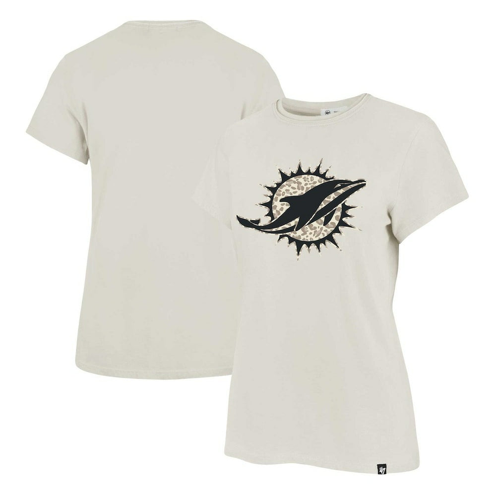 Miami Dolphins '47 Women's Panthera Frankie T-Shirt Cream - 47 brand