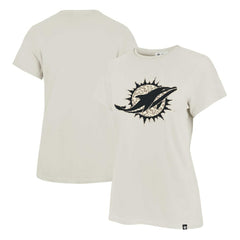 Miami Dolphins '47 Women's Panthera Frankie T-Shirt Cream - 47 brand