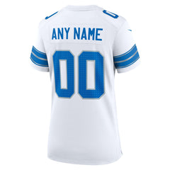 Detroit Lions Women's Custom Game Jersey White - Nike