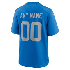 Detroit Lions Alternate Custom Game Jersey Blue - Nike