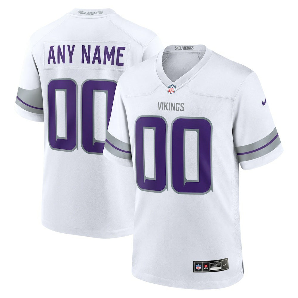Minnesota Vikings Alternate Custom Game Jersey White - Nike
