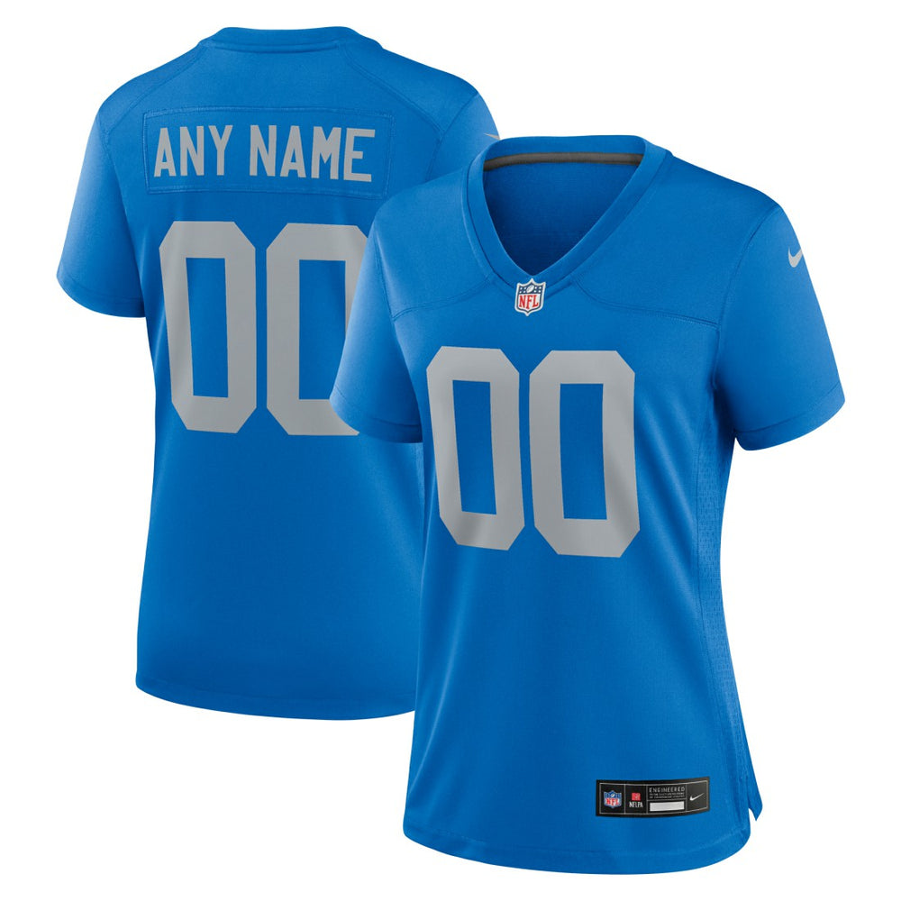 Detroit Lions Women's Alternate Custom Game Jersey Blue - Nike