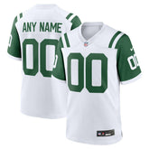 New York Jets Classic Alternate Custom Replica Jersey White - Nike
