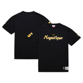 Mario Lemieux Pittsburgh Penguins Mitchell & Ness Premium Nickname Vintage Logo T-Shirt Black