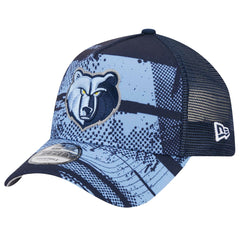 New Era - Memphis Grizzlies Tip Off A-Frame Trucker 9FORTY Adjustable Hat - Navy/Light Blue