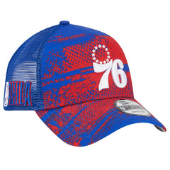 New Era - Philadelphia 76ers Tip Off A-Frame Trucker 9FORTY Adjustable Hat - Royal/Red