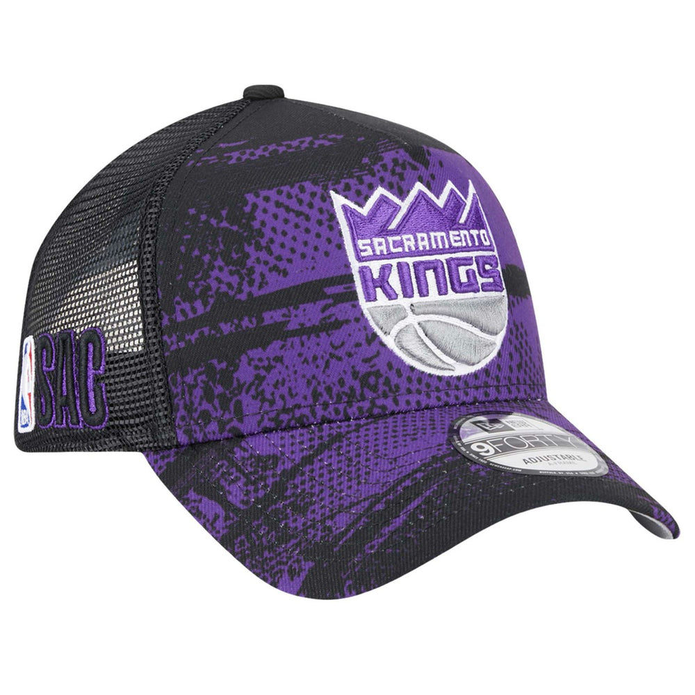 New Era - Sacramento Kings Tip Off A-Frame Trucker 9FORTY Adjustable Hat - Black/Purple