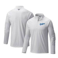 Los Angeles Dodgers Columbia Terminal Tackle Omni-Shade Raglan Quarter-Zip Pullover Top Clearance