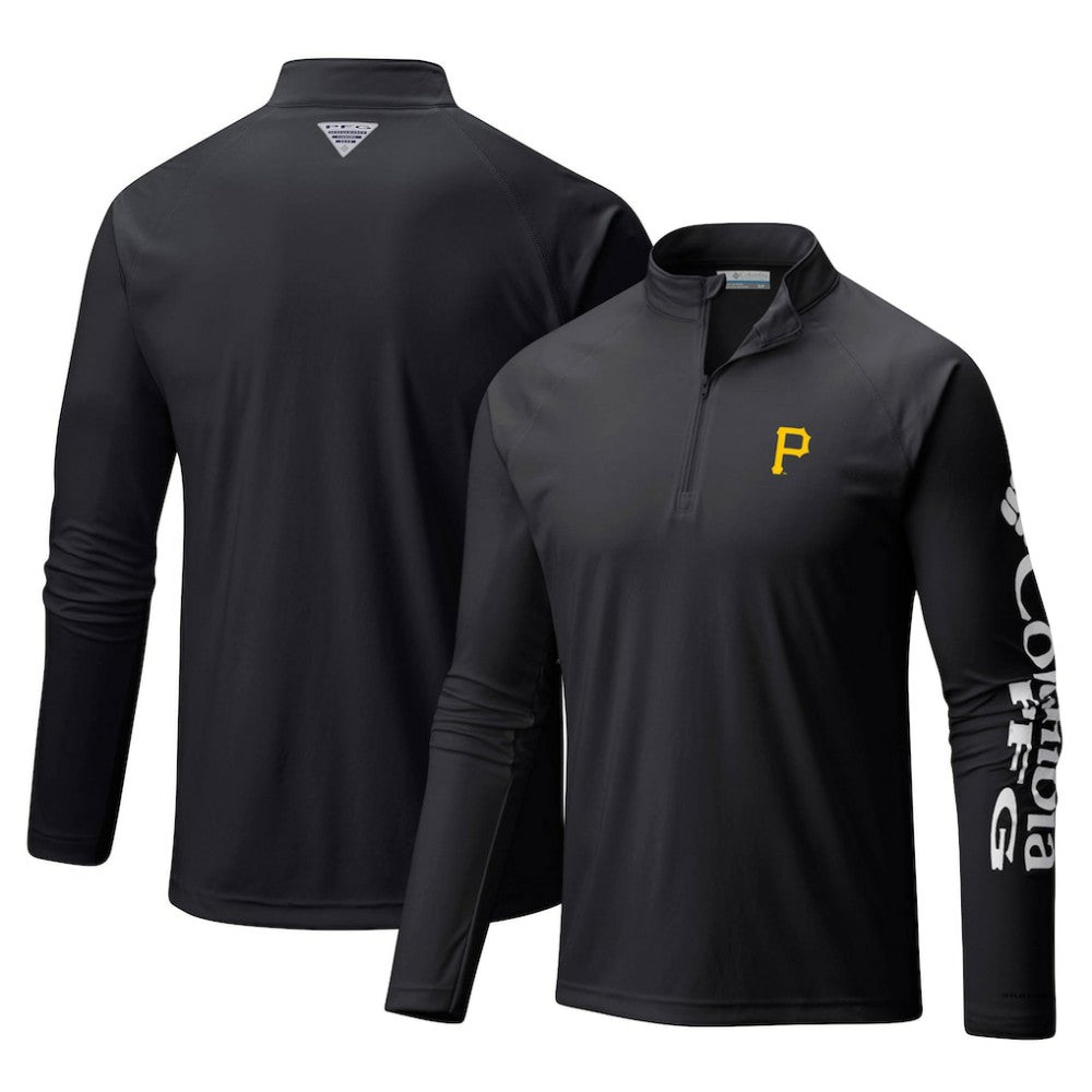 Pittsburgh Pirates Columbia Terminal Tackle Omni-Shade Raglan Quarter-Zip Pullover Top for sale