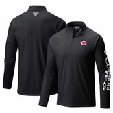 Cincinnati Reds Columbia Terminal Tackle Omni-Shade Raglan Quarter-Zip Pullover Top On Sale