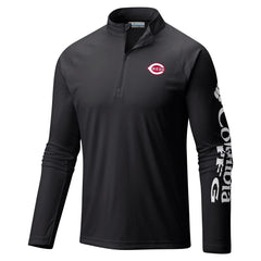 Cincinnati Reds Columbia Terminal Tackle Omni-Shade Raglan Quarter-Zip Pullover Top On Sale