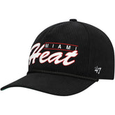 47 brand - Miami Heat '47 Double Header Sidepatch Cord Hitch Adjustable Hat - Black