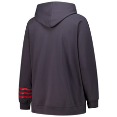 Detroit Red Wings - Fanatics Women's Plus Size Lightweight Fleece Raglan Pullover Hoodie Charcoal