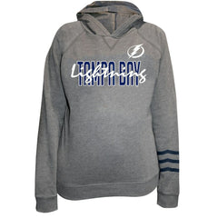 Tampa Bay Lightning - Fanatics Women's Plus Size Lightweight Fleece Raglan Pullover Hoodie Heather Gray