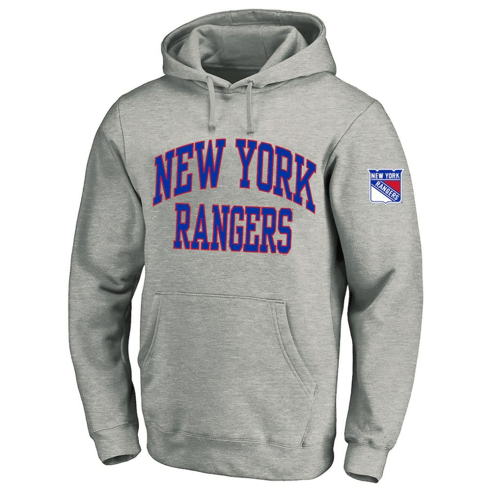 New York Rangers Fanatics Big & Tall Fleece Pullover Hoodie Heather Gray