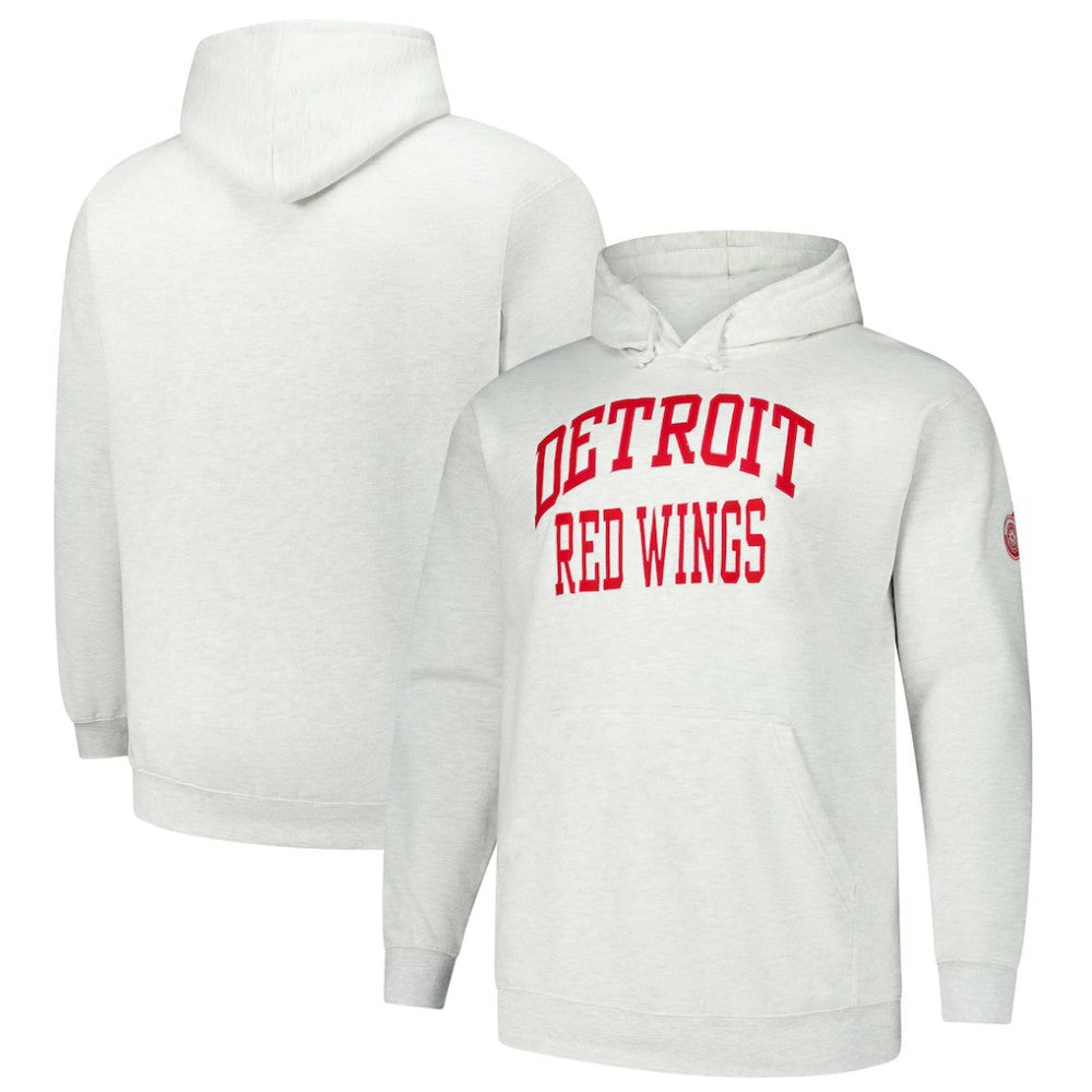 Detroit Red Wings - Fanatics Big & Tall Fleece Pullover Hoodie Heather Gray