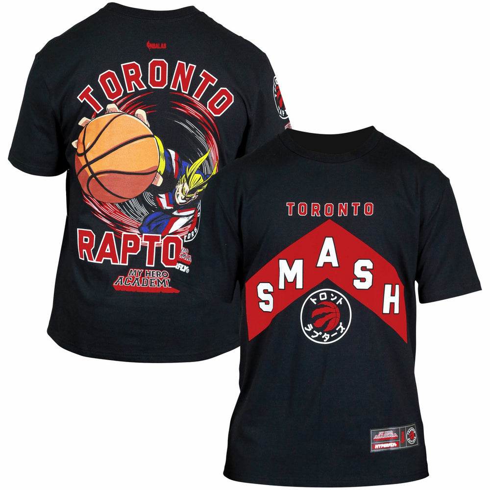 NBA - Toronto Raptors Hyperfly Unisex NBA x My Hero Academia All Might Smash T-Shirt - Black