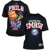 NBA - Philadelphia 76ers Hyperfly Unisex NBA x My Hero Academia All Might Smash T-Shirt - Black