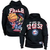 NBA - Philadelphia 76ers Hyperfly Unisex NBA x My Hero Academia All Might Smash Pullover Hoodie - Black