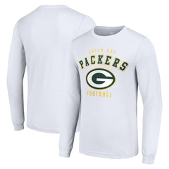 Green Bay Packers Starter Long Sleeve T-Shirt White - NFL