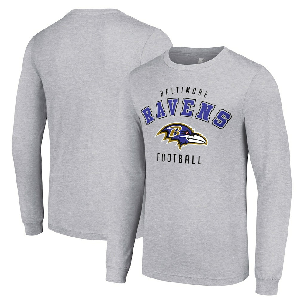 Baltimore Ravens Starter Long Sleeve T-Shirt Heather Gray - NFL