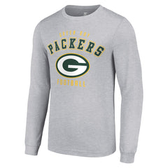 Green Bay Packers Starter Long Sleeve T-Shirt Heather Gray - NFL