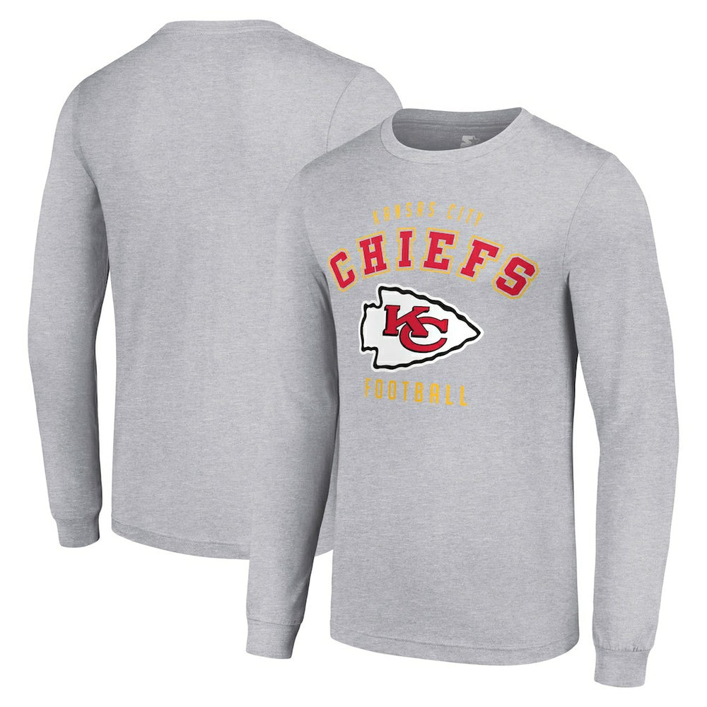 Kansas City Chiefs Starter Long Sleeve T-Shirt Heather Gray - NFL