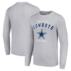 Dallas Cowboys Starter Long Sleeve T-Shirt Heather Gray - NFL