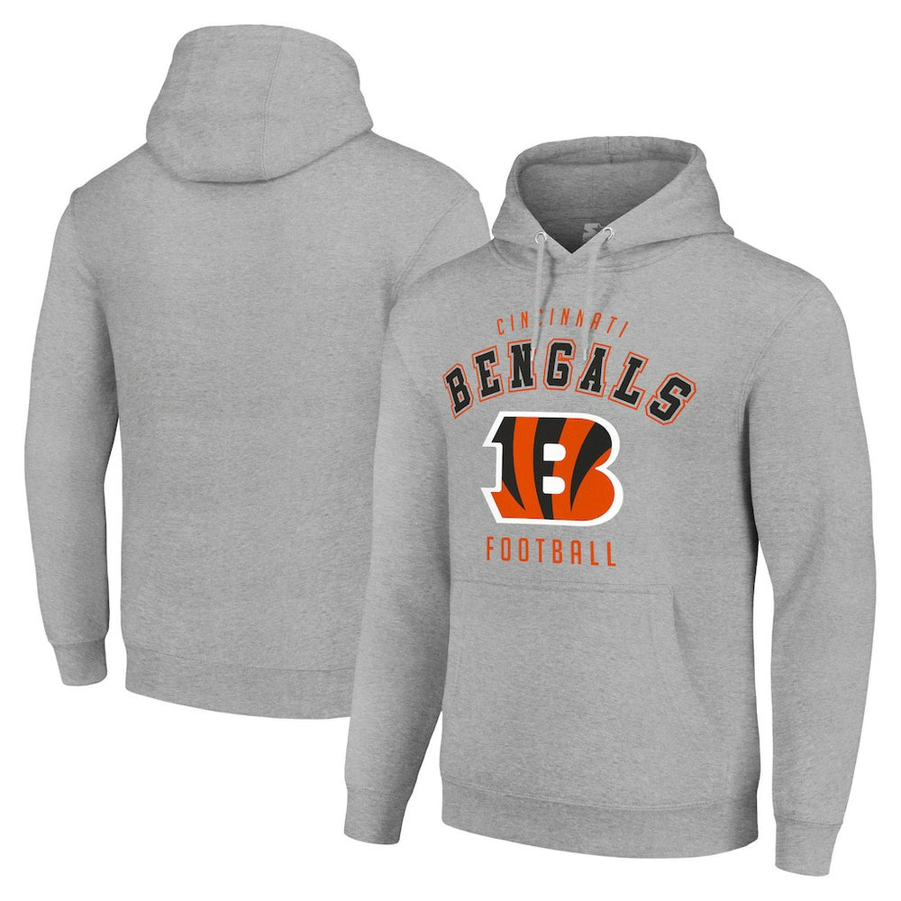Cincinnati Bengals Starter Unisex Logo Pullover Hoodie Heather Gray - NFL