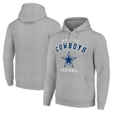 Dallas Cowboys Starter Unisex Logo Pullover Hoodie Heather Gray - NFL