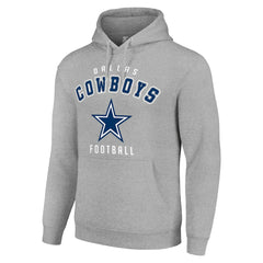 Dallas Cowboys Starter Unisex Logo Pullover Hoodie Heather Gray - NFL