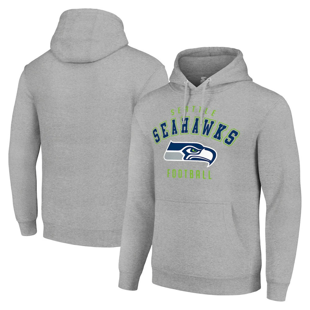 Seattle Seahawks Starter Unisex Logo Pullover Hoodie Heather Gray - NFL