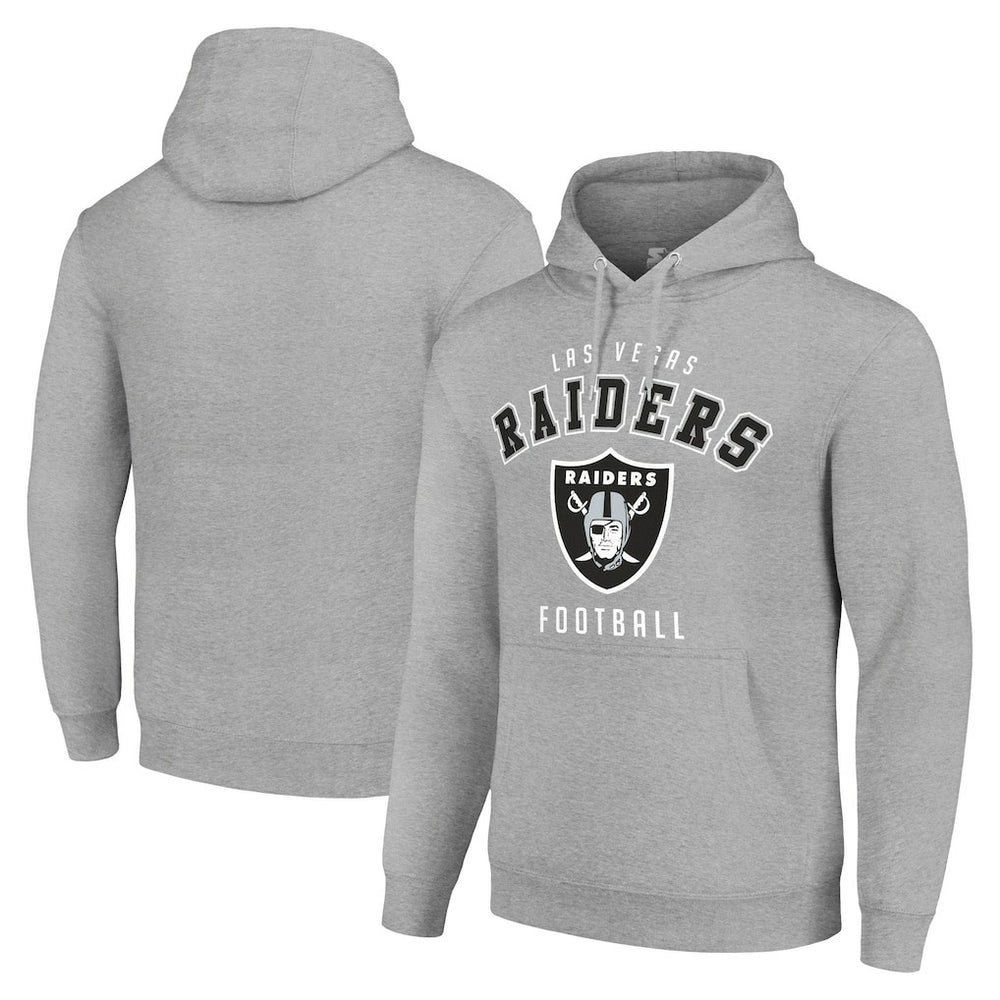 Las Vegas Raiders Starter Unisex Logo Pullover Hoodie Heather Gray - NFL