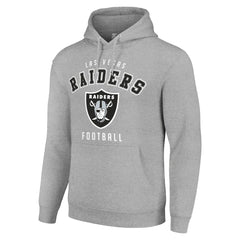 Las Vegas Raiders Starter Unisex Logo Pullover Hoodie Heather Gray - NFL