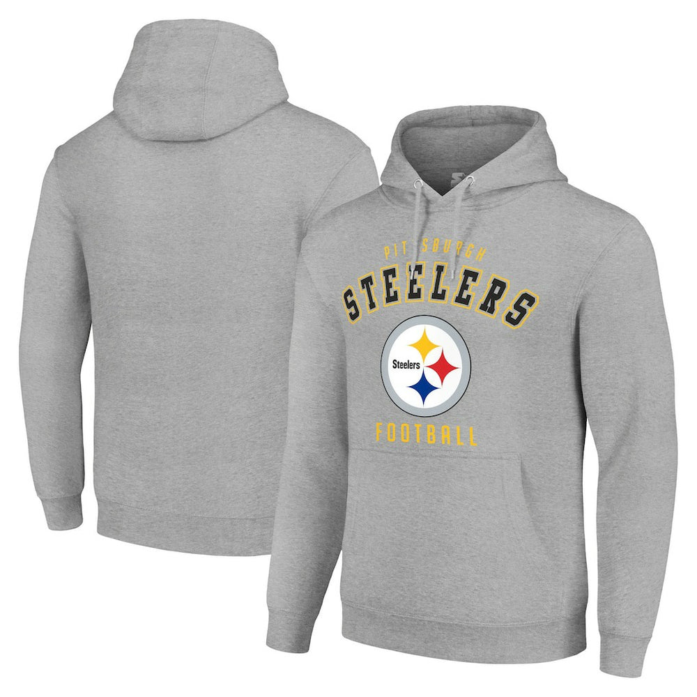 Pittsburgh Steelers Starter Unisex Logo Pullover Hoodie Heather Gray - NFL