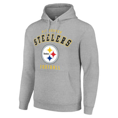Pittsburgh Steelers Starter Unisex Logo Pullover Hoodie Heather Gray - NFL