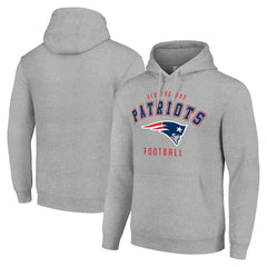 New England Patriots Starter Unisex Logo Pullover Hoodie Heather Gray - NFL