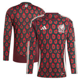 Adidas Mexico National Team 2024 Home Replica Long Sleeve Jerseys - Burgundy