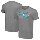 Miami Dolphins Starter Team Mesh Print Graphic T-Shirt Heather Gray - NFL