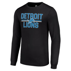 Detroit Lions Starter Team Mesh Print Graphic Long Sleeve T-Shirt Black - NFL