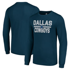 Dallas Cowboys Starter Team Mesh Print Graphic Long Sleeve T-Shirt Navy - NFL