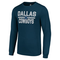 Dallas Cowboys Starter Team Mesh Print Graphic Long Sleeve T-Shirt Navy - NFL