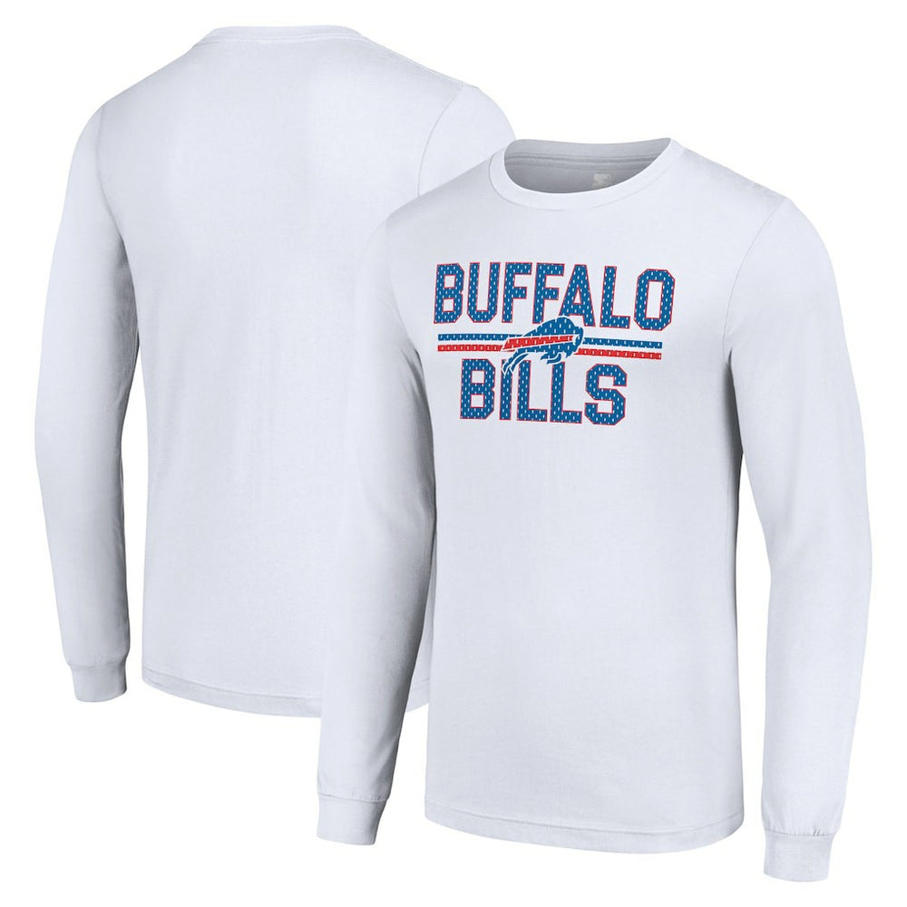 Buffalo Bills Starter Team Mesh Print Graphic Long Sleeve T-Shirt White - NFL