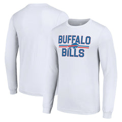 Buffalo Bills Starter Team Mesh Print Graphic Long Sleeve T-Shirt White - NFL