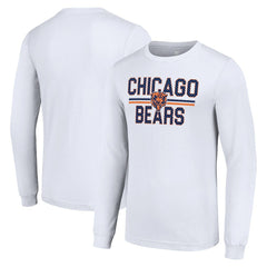 Chicago Bears Starter Team Mesh Print Graphic Long Sleeve T-Shirt White - NFL