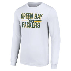 Green Bay Packers Starter Team Mesh Print Graphic Long Sleeve T-Shirt White - NFL