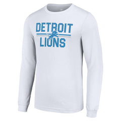 Detroit Lions Starter Team Mesh Print Graphic Long Sleeve T-Shirt White - NFL